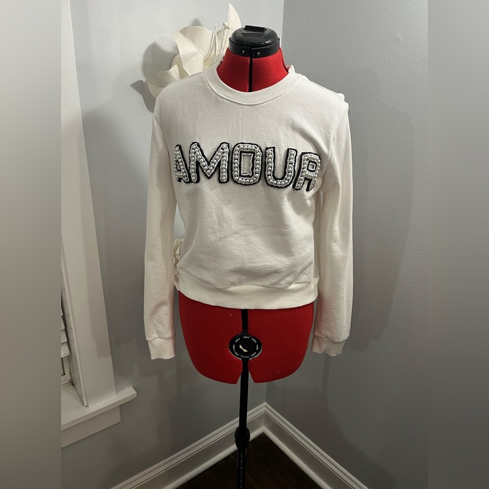 Endless Rose Embellished Sweatshirt. New- Size Small